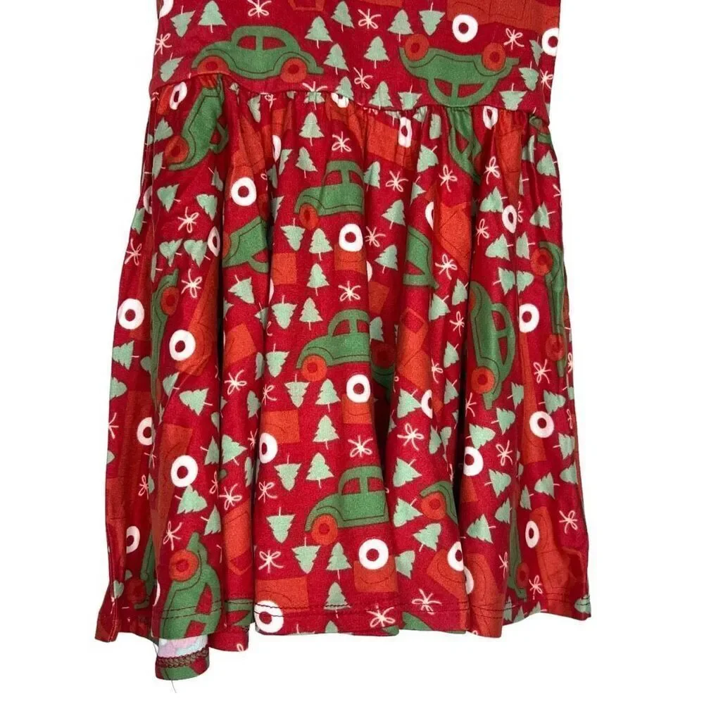 NEW Dot Dot Smile Red Christmas Cars Trucks Cap Sleeve Dress 2T